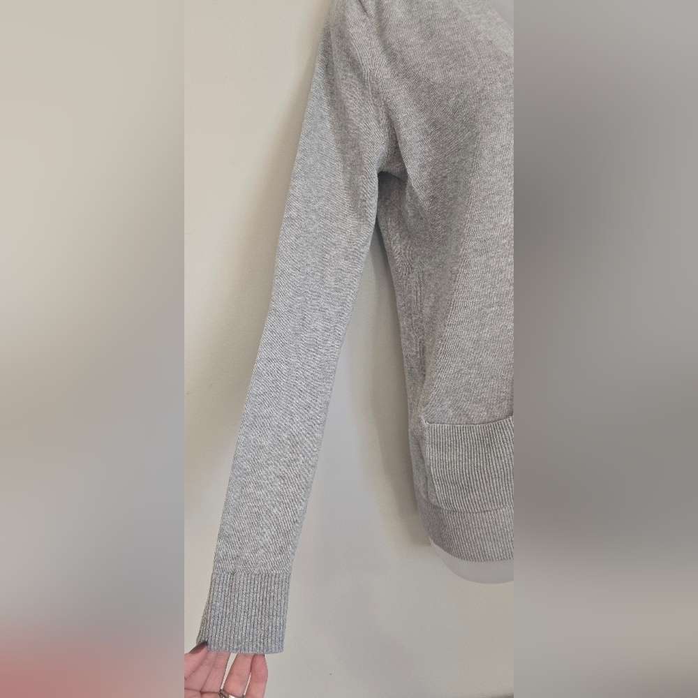 Gap Cardigan Small Button Front Elbow Pads Grandpa Sweater Cotton Gray Oversized - Picture 5 of 11